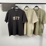 Fog Essentials T shirt Flocking Logo '1977' Loose T shirt