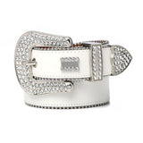 Hip-hop punk rhinestone belt full diamond alloy pin buckle punk style