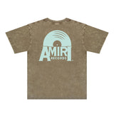 Amiri Washed Distressed T Shirt Printed Trendy Pure Cotton