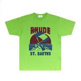 Rhude T Shirts Printed Trendy Pure Cotton
