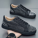Louboutin-style red bottom shoes mencl red bottom casual shoes spiritual social boy sneakers fashiontrendystuds hot diamond nightclub leather shoes