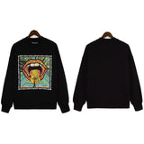 Palm Angels Sweatshirts Painted Mouth Logo Print Long Sleeve Crew Neck Sweater