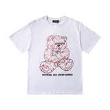 We11 Done T Shirt Bear Pattern Men's and Women's Same Summer Casual