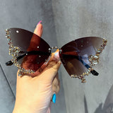 Trendy punk glasses with diamonds