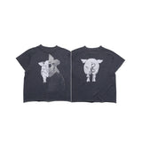 ERD T Shirts Retro Washed Summer Short-Sleeved T-shirt for Men and Women