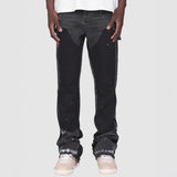 Gallery Dept Jeans handmade ink splashing splicing contrasting color micro-pull denim trousers