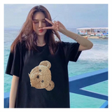 Palm Angels T Shirts Palm Angels Broken Bear Letter Print Men's and Women's Short Sleeve