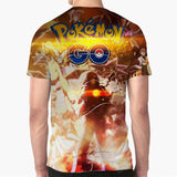 Men and Women Pokemon Pikachu T Shirt Summer Men's Short Sleeve round Neck T-shirt