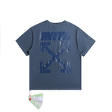 Off White T Shirts Tie-Dye Process Loose Men'S And Women'S Same Style Pure Cotton Short Sleeves