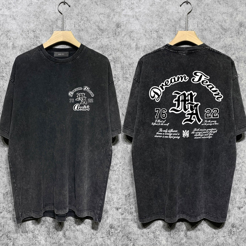 Amiri washed t-shirt letterprinting short sleeves