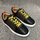 Louboutin-style red bottom shoes cleasiest for matchcasual men's shoes genuine leather soft surface daily not tiring feet abrasion resistant lightweight low-top sgs certified abrasion resistant men's shoes