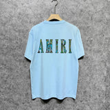 Amiri t shirts camouflage letterprinting short sleeves