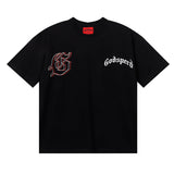 Godspeed T Shirts Double Sided Skull Face Printed Cotton Casual Short Sleeve Men and Women