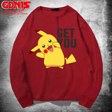 Men and Women Pokemon Pikachu T Shirt Anime Peripheral Long Sleeve T-shirt