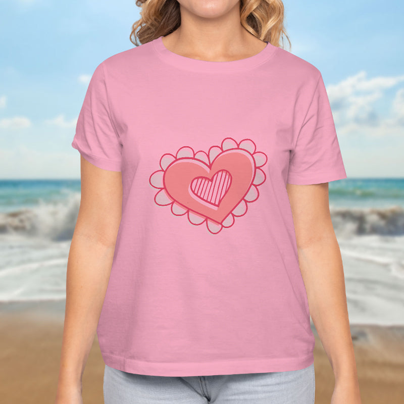 Valentine's Day T-Shirts Couple Love Print Sweet Style