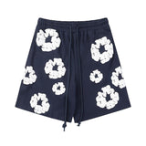 Denim Tears Outfit: T Shirt/Shorts (Separate Purchase Options) Loose Short Sleeve T-shirt Casual Shorts Suit