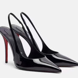 Louboutin-style red bottom shoes cl red bottom flats back elastic thin heel women's high heels pointed toe wedding shoes cm.cm.cm back elastic sandals