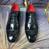 Louboutin-style red bottom shoes clautum rivets shiny tassel pointed leather shoes british style formal casual shoes plus size loafers men's shoes