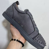 Louboutin-style red bottom shoes european station cl men's shoes rivets red bottom sneakers easiest for matchtrendy rivets couple style casual european goods