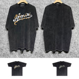 Amiri washed t-shirt ye manletter printing short sleeve