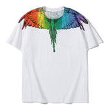 Marcelo Burlon T Shirt MB Rainbow Parrot Wings Men And Women Same Style Hip Hop