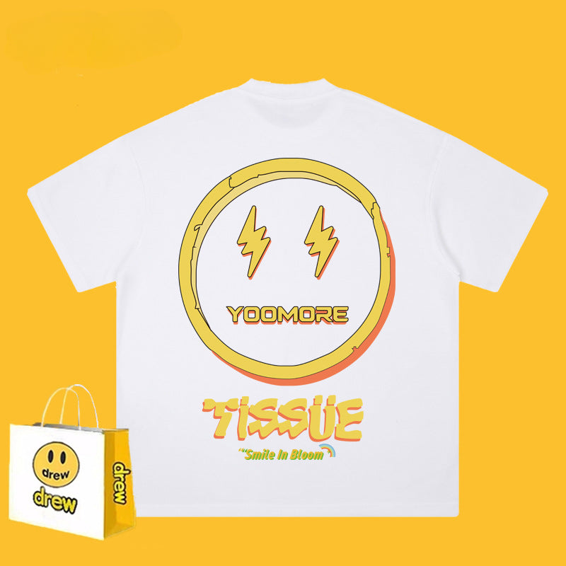 Drew T Shirts Lightning Smiley Print