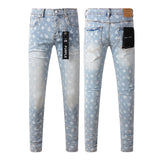 Purple Brand Jeans Pure Cotton High Street Trend #9089