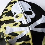 Bathing Ape Hoodie Two-Hat Camouflage Hoodie Men's and Women's Hooded Cardigan Shark Sweater Jacket