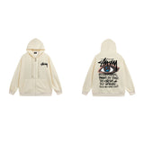 Stussy Hoodie Zip-Up Cardigan Fleece Hooded Sweater