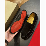 Louboutin-style red bottom shoes clfashioncasual loafers export classic pure color canvas breathable trendycasualstylish men's shoes
