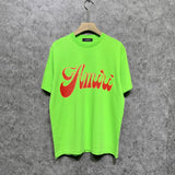 Amiri t shirts flame gold letterprinting short sleeves