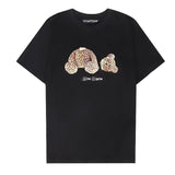 Palm Angels T Shirts Angel Leopard Print Broken Bear Letter Short Sleeve T-shirt for Men