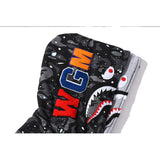 Shark Print Jacket Shark Head Luminous Starry Sky Double Hood Sweater Men And Women Zipper Fleece Padded Coat