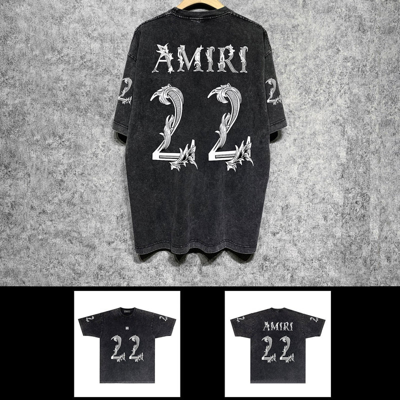 Amiri washed t-shirt digital vine short sleeve