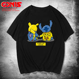 Men and Women Pokemon Pikachu T Shirt Y Pikachu Short Sleeve T-shirt