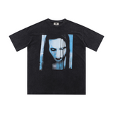 Marilyn Manson T Shirt Short Sleeve Vintage Distressed Loose round Neck T-shirt