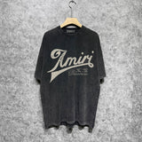 Amiri washed t-shirt distressed letter short sleeves