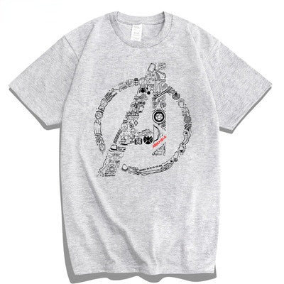 Marvel T Shirt T-shirt Cotton Short Sleeve Thor Iron Man