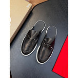 Louboutin-style red bottom shoes: original standard original box top version cl handmade genuine leather shoes mencasual shoes slip-on beanie shoes red bottom loafers