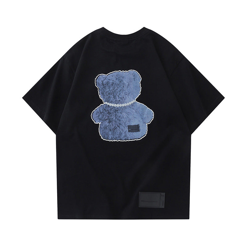 We11 Done T Shirts We11done Reflective Pearl Bear Pattern Loose Version