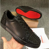 Louboutin-style red bottom shoes, popular european station cl red bottom shoes, electric embroidery style, low-top high-top men's shoes, red bottom couple, trendy rivets, casualtie back