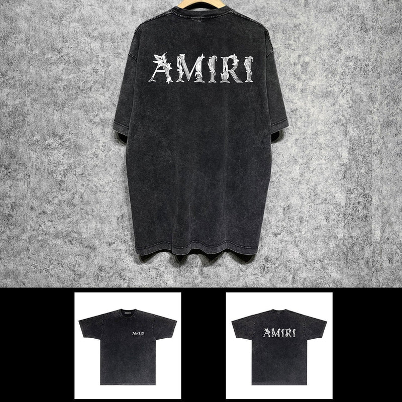 Amiri washed t-shirt with woven text print
