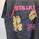 SAINT MICHAEL Vintage T Shirt Metallica And Justice for All Justin Bieber Direct Injection Short Sleeve