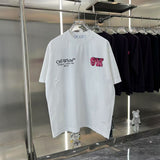 Off White T Shirts OW Ripped Foam Arrow Crew Neck Pullover Short Sleeves