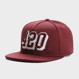 Trendy flat brimmed hat letter420 adjustable quick-drying and breathable