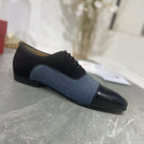 Louboutin-style red bottom shoes embroidered shoes fashioneasiest for matchcasual business thick sole glossy gentleman leather shoes red bottom wedding cl men's shoes