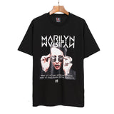 Marilyn Manson T Shirt VTG Portrait Printing Short Sleeve Loose round Neck T-shirt for Men and Women