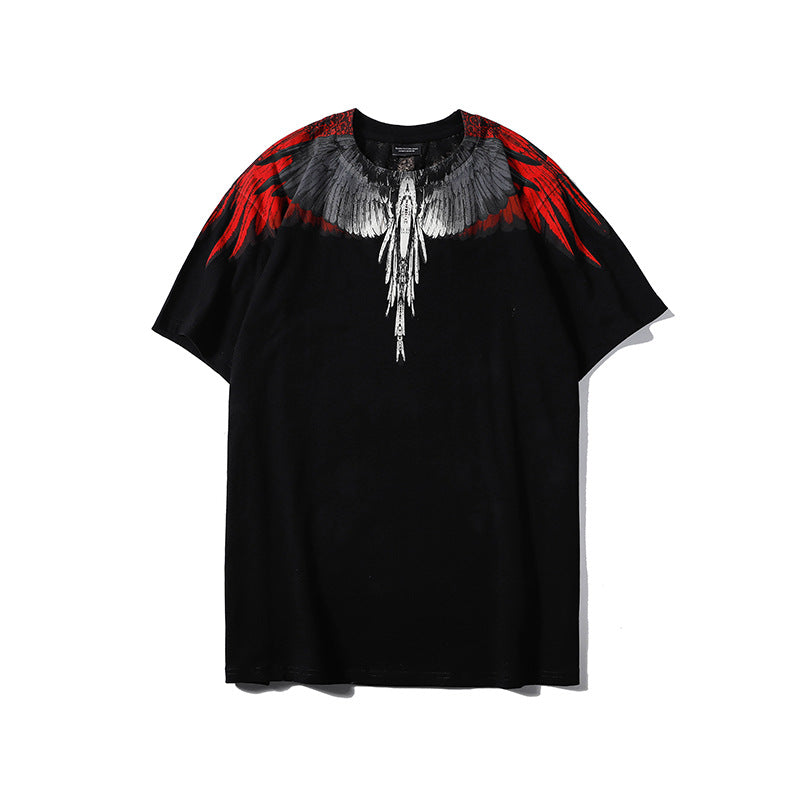 Marcelo Burlon T Shirt MB Wings Pattern Pure Cotton Men and Women Same Style
