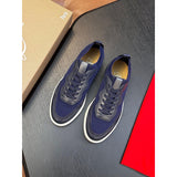 Louboutin-style red bottom shoes cl red bottom shoes men's fly woven patchwork genuine leather sneakers casualcasual breathable tie backlow ankleexport men's shoes
