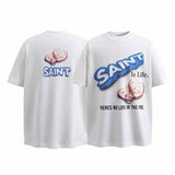 SAINT MICHAEL Vintage T Shirt Cookie Print Short Sleeve